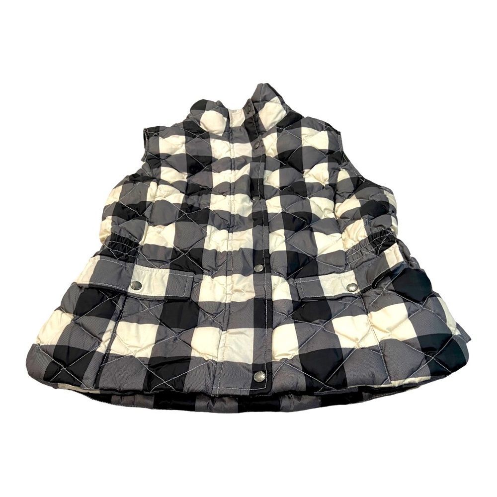 Talbots Black and White Checkered Vest